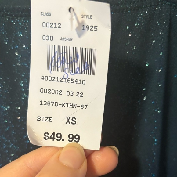 Eclipse-Glitter Spaghetti Strap Midi Dress- Green - Picture 3 of 5